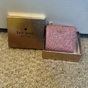 NWT Kate Spade Pink Sparkly Wallet